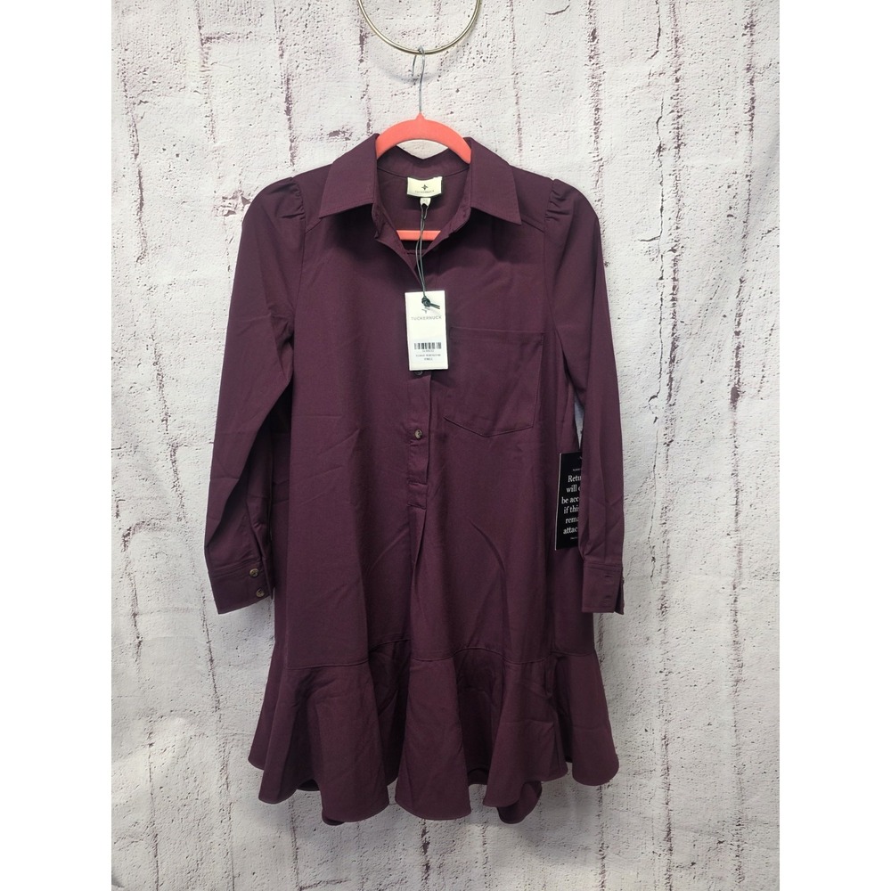 Tuckernuck Winetasting Crepe Callahan Shirt Dress XS Festive Season Party NWT